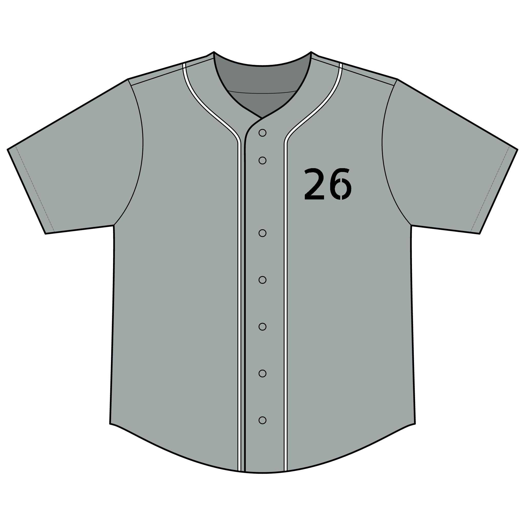 Short Sleeve Full-Button Baseball Top